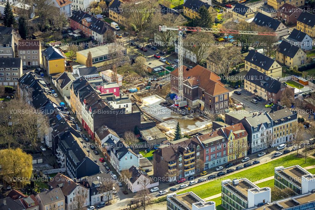 Gelsenkirchen230211607 | Luftbild, Glückaufschule-Ückendorf mit Baustelle, Ückendorf, Gelsenkirchen, Ruhrgebiet, Nordrhein-Westfalen, Deutschland