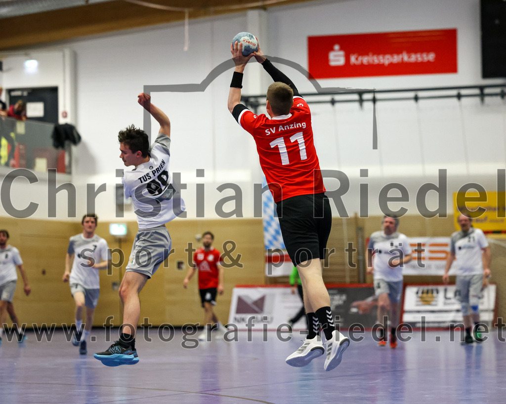 2023-04-01_074_SV_Anzing_gegen_TuS_Prien | Anzing, Deutschland, 01.04.2023:
Handball, Bezirksliga 2022 / 2023, 12. Spieltag, SV Anzing gegen TuS Prien, Endergebnis: 

Foto: Christian Riedel / fotografie-riedel.net