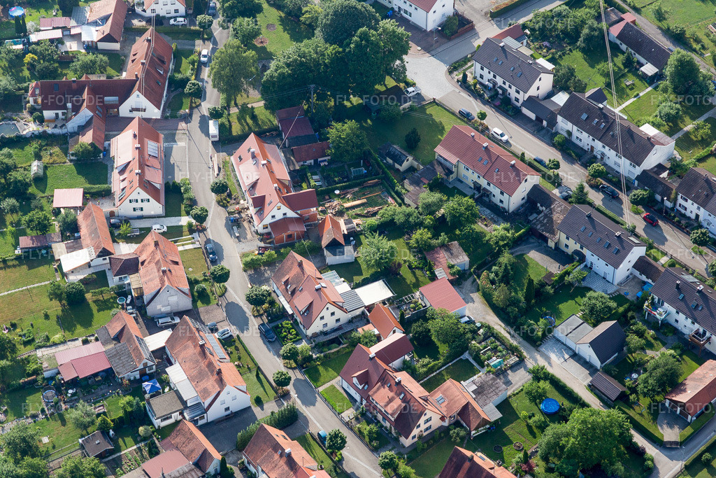 Luftbild: Riedlingen, Rambergsiedlung im Ortsteil Riedlingen in Donauwörth im Bundesland Bayern in Deutschland. Foto: IMG_101680.jpg vom 08.07.2017 durch Werner Riehm/FLY-FOTO.de