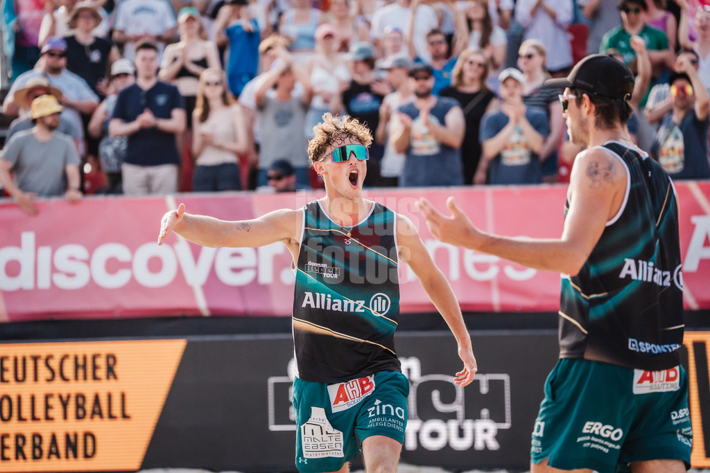 Beachvolleyball | Männer | Allianz German Beach Tour 2025 | Tourstop Bremen | 14.06.2025 | Hennes Nissen jubelt