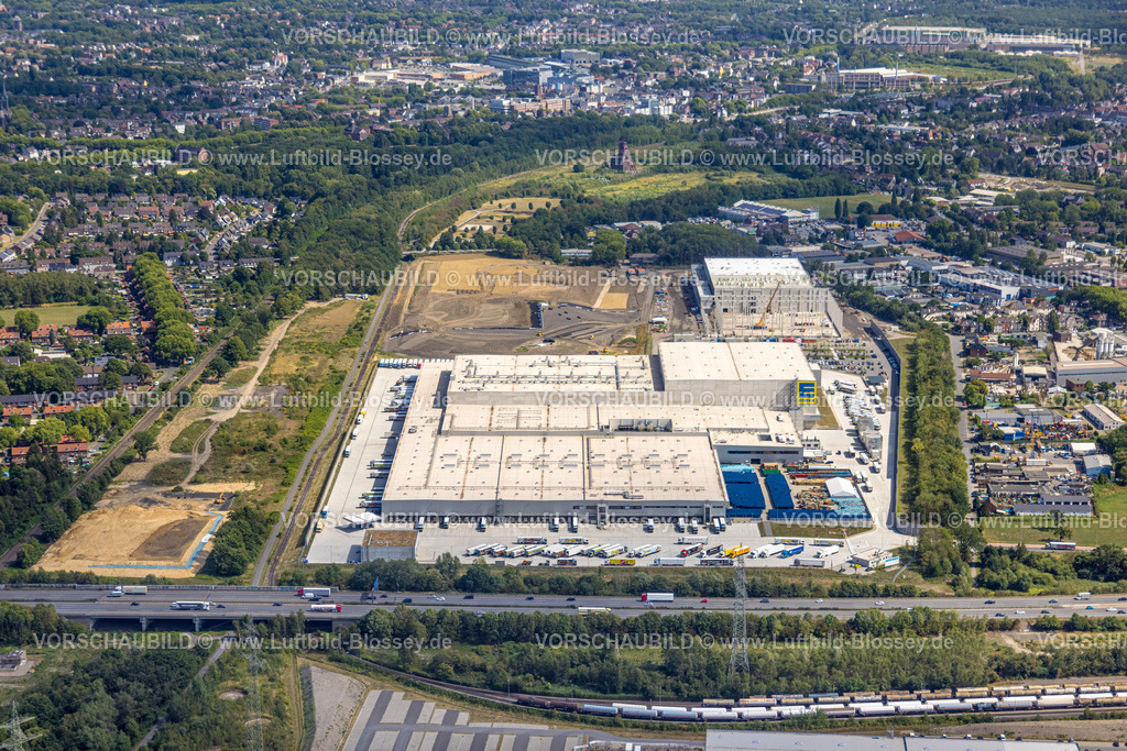 Oberhausen220800686 | Luftbild, Baustelle für Picnic E-Food-Lager am Edeka Zentrallager Logistikzentrum an der Autobahn A3, Waldteich, Schwarrze Heide, Oberhausen, Ruhrgebiet, Nordrhein-Westfalen, Deutschland