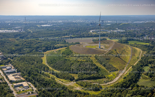 Gladbeck240805952 | Luftbild, Mottbruchhalde mit Windrad und Fernsicht, Brauck, Gladbeck, Ruhrgebiet, Nordrhein-Westfalen, Deutschland
