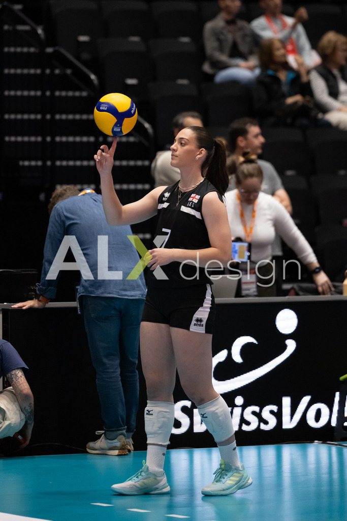 Georgia v Switzerland - CEV European League Women | KRIENS, SWITZERLAND - JUNE 12: MELANIA KATSITADZE of Georgia before the CEV European League match between Georgia and Switzerland at Pilatus Arena on June 12, 2026 in Kriens, Switzerland. - Realisiert mit Pictrs.com