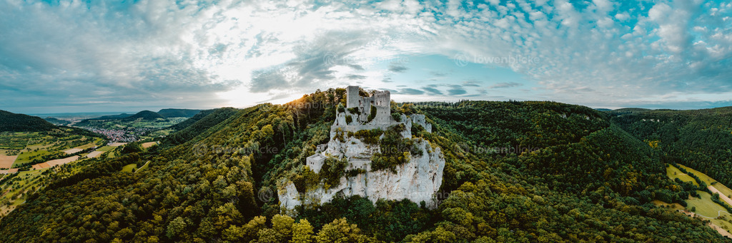 Ruine Reussenstein im Sonnenaufgang | löwenblicke | shop