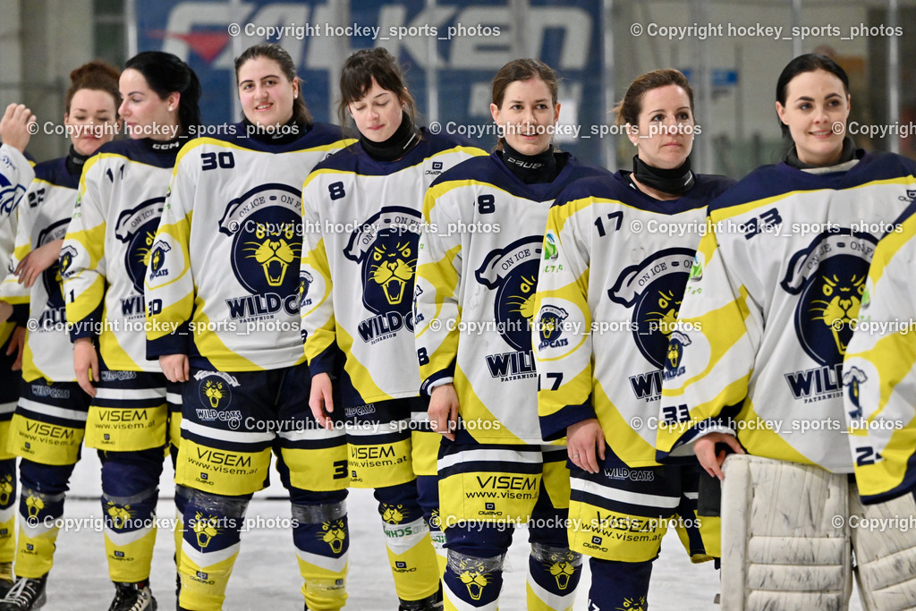 WILDCATS PATERNION & Lady Hawks Siegerehrung-Meisterfeier | #33 Oberauner Marianne Wildcats Paternion, #17 Kleindienst-Anton Anita Wildcats Paternion, #8 Kummer Katja WILDCATS PATERNION, #18 Brunner Tatjana WILDCATS PATERNION, #30 Sauerbier Dana Kiara WILDCATS PATERNION, #11 Tschernutter Lara WILDCATS PATERNION, Medailienübergabe, WILDCATS PATERNION &amp; Lady Hawks Siegerehrung-Meisterfeier, WILDCATS PATERNION &amp; Lady Hawks Siegerehrung-Meisterfeier am 12.03.2025 in Steindorf (Ossiachersee Halle), Austria, (Photo by Bernd Stefan)