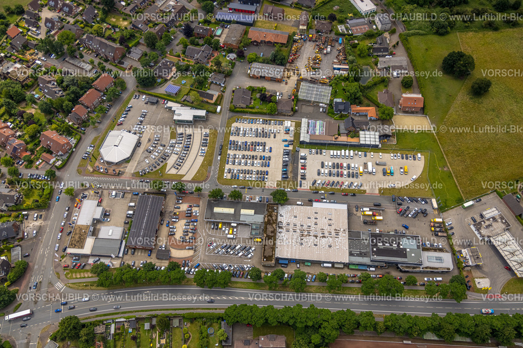 Dorsten220604721 | Luftbild, Gewerbegebiet Duvenkamp mit Autohäuser, Hardt, Dorsten, Ruhrgebiet, Nordrhein-Westfalen, Deutschland