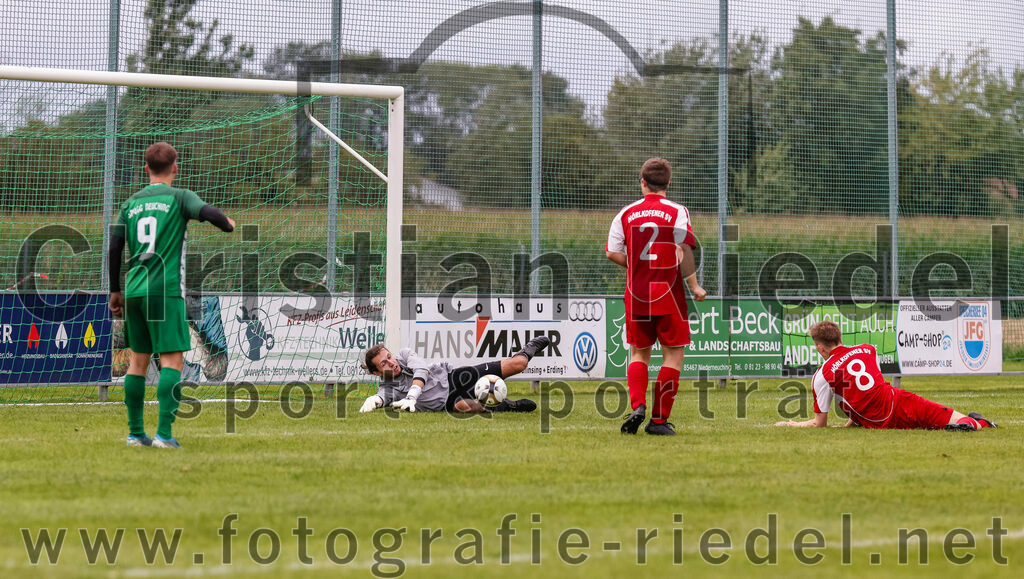 2023-08-06_076_SpVgg_Neuching_gegen_SG_Hoerlkofen-Woerth | Neuching, Deutschland, 06.08.2023:
Fußball, A-Klasse 2023 / 2024, 1. Spieltag, SpVgg Neuching gegen SG Hörlkofen/Wörth, Endergebnis: 0:0

Til Koschewa (SpVgg Neuching, #9), Torwart Korbinian Becker (SG Hörlkofen/Wörth, #24), Valentin Haimmerer (SG Hörlkofen/Wörth, #2), Jakob Englhart (SG Hörlkofen/Wörth, #8)

Foto: Christian Riedel / fotografie-riedel.net