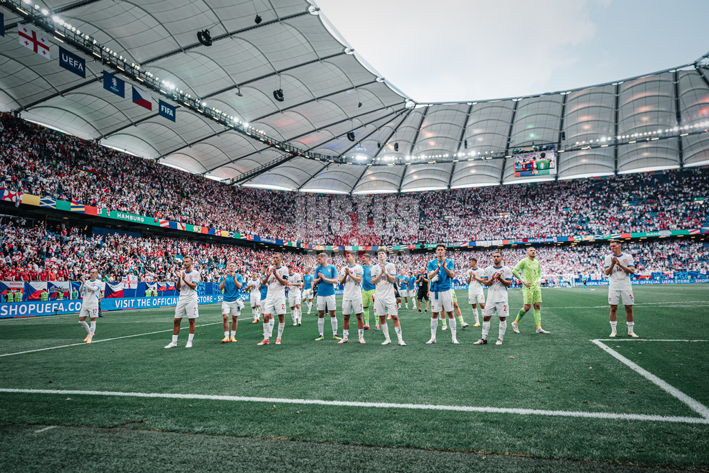 Fußball | Herren | UEFA-Fußball-Europameisterschaft 2024 | Gruppe B | Kroatien vs. Albanien | 19.06.2024 | Team Tschechien nach dem Spiel