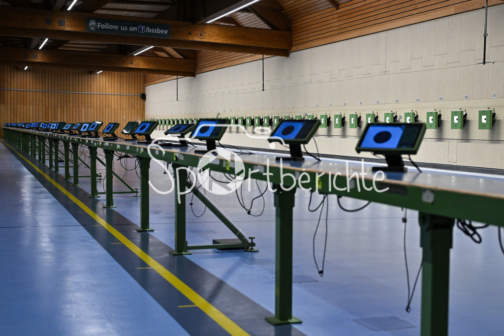 Aufstiegswettkampf Bayernliga | Die Olympia-Schießanlange in Garching-Hochbrueck vor dem Wettkampf