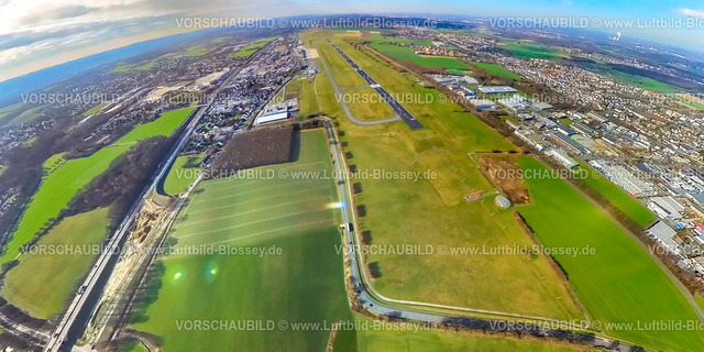 Unna230220008FlughafenDortmund | Luftbild, Flughafen Dortmund Airport, Erdkugel, Fisheye Aufnahme, Fischaugen Aufnahme, 360 Grad Aufnahme, Massen, Unna, Ruhrgebiet, Nordrhein-Westfalen, Deutschland