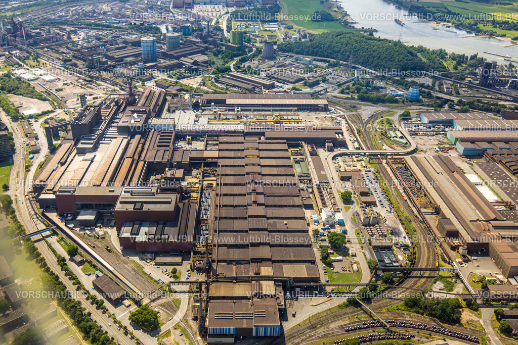 Duisburg250705618Nord | Luftbild, thyssenkrupp Steel Europe - Warmbandwerk, Fluss Rhein, Marxloh, Duisburg, Ruhrgebiet, Nordrhein-Westfalen, Deutschland