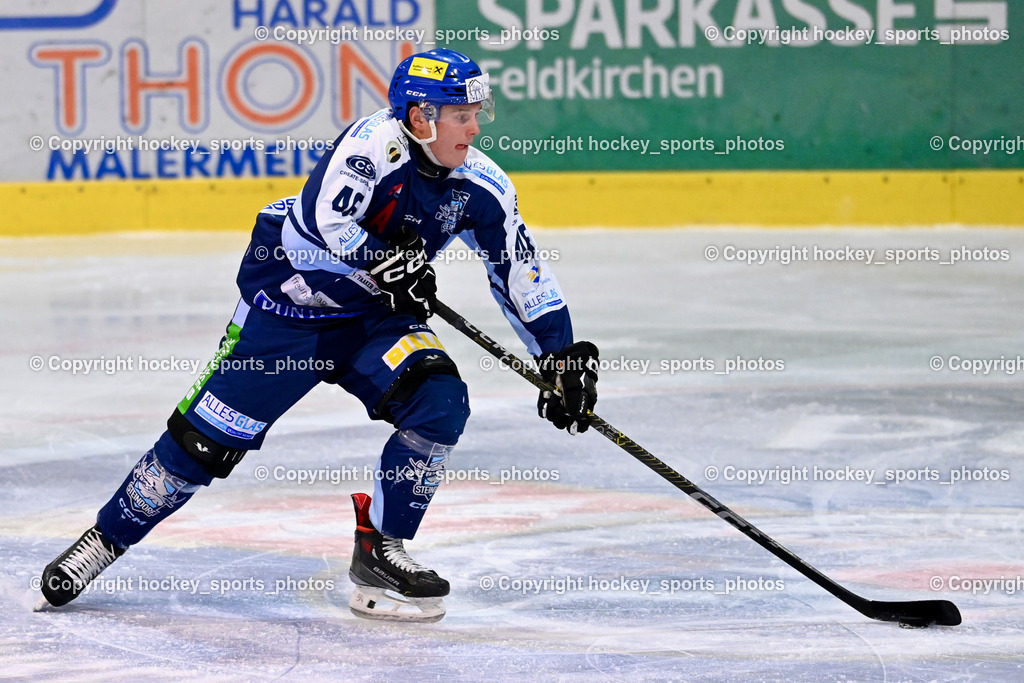 ESC Steindorf vs. MET PHOTOVOLTAIK HORNETS SPITTAL | #46 Maurer Julian ESC Steindorf, ESC Steindorf vs. MET PHOTOVOLTAIK HORNETS SPITTAL, ESC Steindorf vs. MET PHOTOVOLTAIK HORNETS SPITTAL am 26.10.2024 in Steindorf (Ossiachersee Halle), Austria, (Photo by Bernd Stefan)