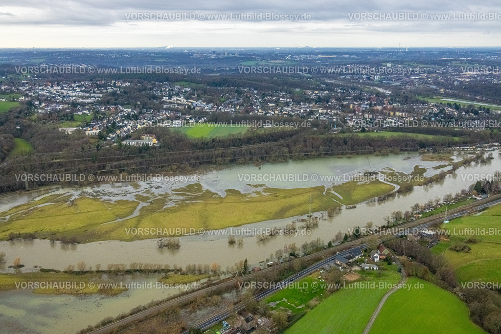 Witten231201849Ruhr | Luftbild, Ruhrhochwasser, Weihnachtshochwasser 2023, starke Regenfälle,  Annen, Witten, Ruhrgebiet, Nordrhein-Westfalen, Deutschland