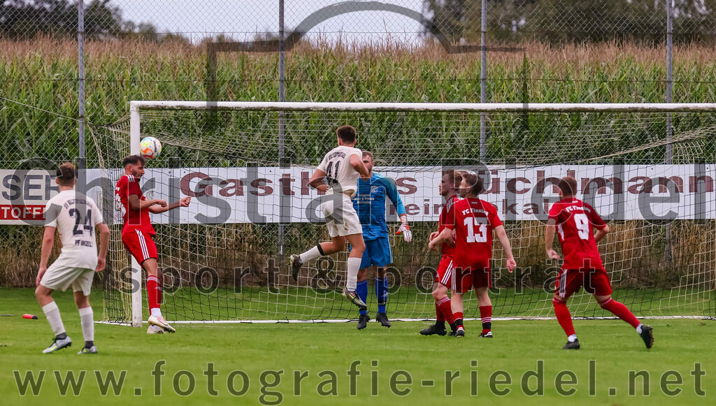 2023-08-04_092_SV_Walpertskirchen_gegen_FC_Finsing | Walpertskirchen, Deutschland, 04.08.2023:
Fußball, Kreisliga 2023 / 2024, 2. Spieltag, SV Walpertskirchen gegen FC Finsing, Endergebnis: 3:3

Stefan Pfanzelt (SV Walpertskirchen, #24), Dominik Keuter (FC Finsing, #18), Adrian Alexy (SV Walpertskirchen, #41), Torwart Daniel Schröder (FC Finsing, #1), Patrick Forchhammer (FC Finsing, #13), Andre Huber (FC Finsing, #9)

Foto: Christian Riedel / fotografie-riedel.net