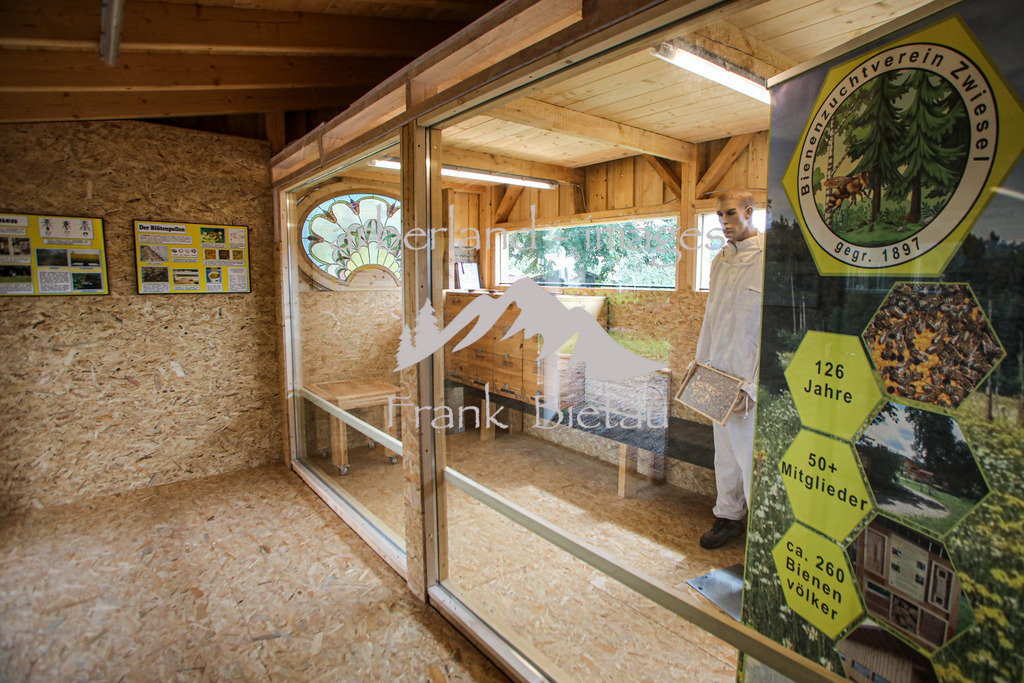 OE7A0827 | Das Herzstück der Anlage, hier können Imker, getrennt durch eine Glasscheibe bei der Arbeit beobachtet werden
