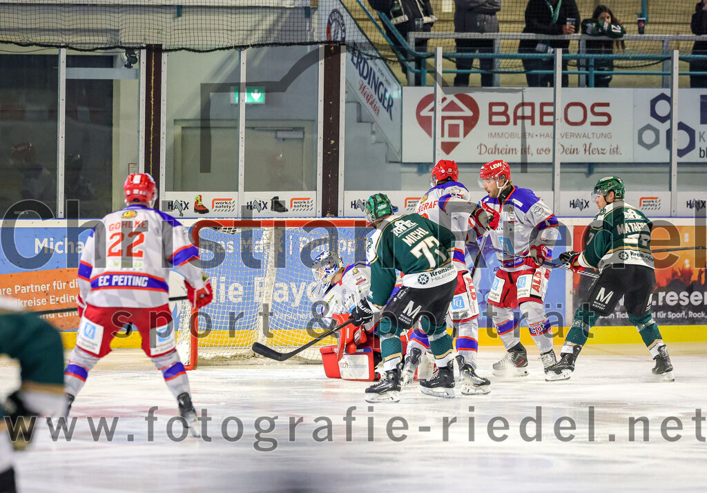 2025-09-14_024_TSV_Erding_gegen_EC_Peiting | Erding, Deutschland, 14.09.2025:Eishockey, Oberliga Süd 2025 / 2026, Testspiel, TSV Erding gegen EC Peiting, Endergebnis: 2:3Foto: Christian Riedel / fotografie-riedel.net