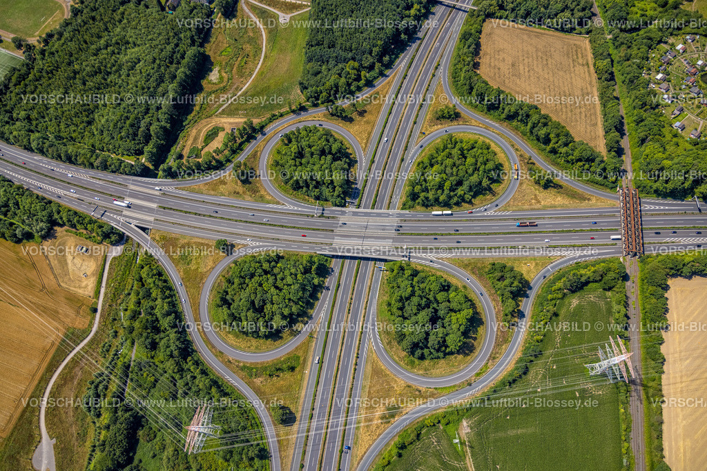 Dortmund220705778 | Luftbild, Autobahnkreuz Dortmund-Hafen, Autobahn A45 und Mallinckrodtstraße, Jungferntal, Dortmund, Ruhrgebiet, Nordrhein-Westfalen, Deutschland