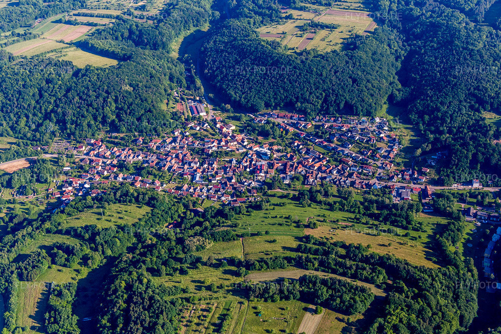 Luftbild: im Pfälzerwald in Silz im Bundesland Rheinland-Pfalz in Deutschland. Foto: IMG_080069.jpg vom 05.06.2015 durch Werner Riehm/FLY-FOTO.de