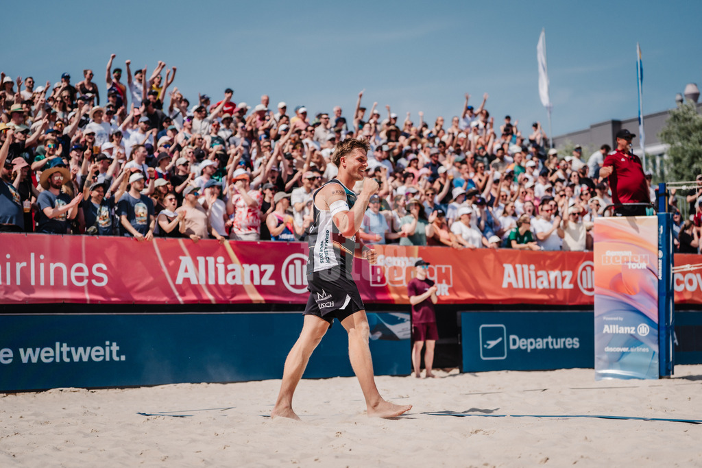 Beachvolleyball | Männer | Allianz German Beach Tour 2025 | Tourstop Bremen | 14.06.2025 | Luis Kubo jubelt