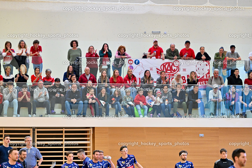 VSV Unihockye vs. KAC Floorball | KAC Floorball Fans, Besucher Ballspielhalle St. Martin, VSV Unihockye vs. KAC Floorball, VSV Unihockye vs. KAC Floorball am 13.04.2025 in Villach (Ballspielhalle St. Martin), Austria, (Photo by Bernd Stefan)