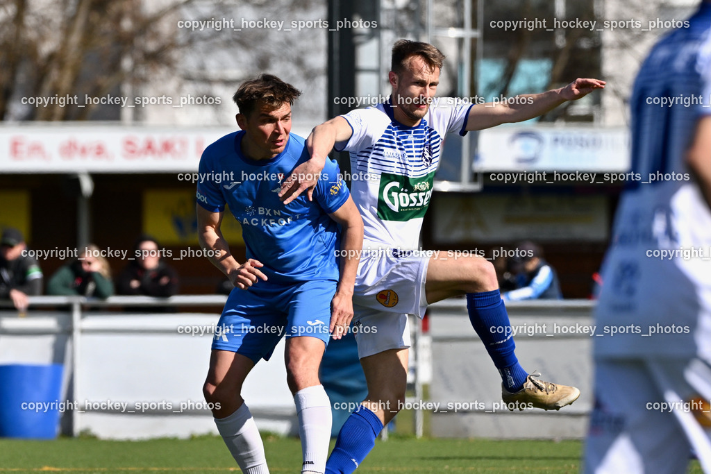 SAK vs. Dellach Gail | #24 Luka Gajic SAK, #7 Benedikt Kaltenhofer Dellach Gail, SAK vs. Dellach Gail, SAK vs. Dellach Gail am 22.03.2025 in Klagenfurt (Sportpark Welzenegg), Austria, (Photo by Bernd Stefan)