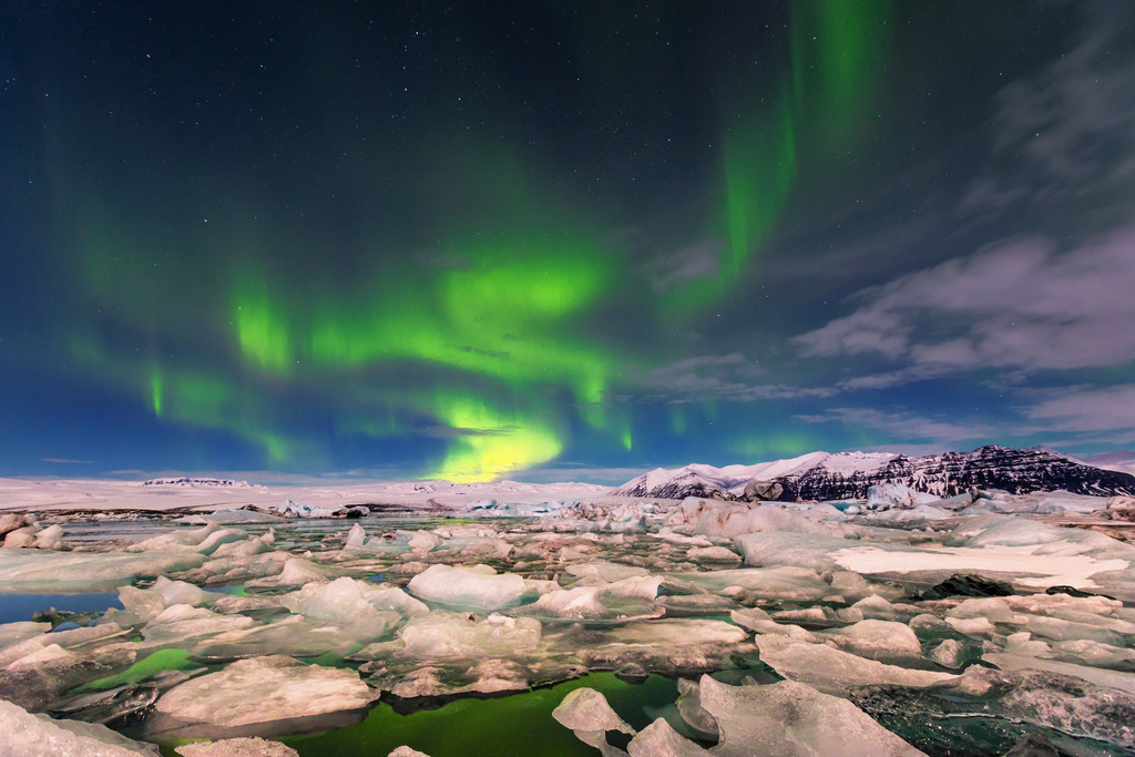 Nothern Lights Jökulsarlon | Wandbilder - Florian Läufer - Realisiert mit Pictrs.com