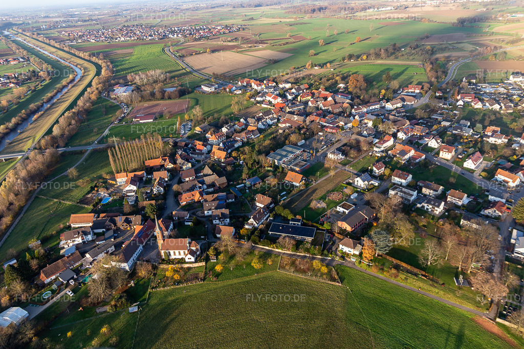 Luftbild: Ortsteil Bühl am Bühlbach im Ortsteil Bühl in Offenburg im Bundesland Baden-Württemberg in Deutschland. Foto: IMG_119964.jpg vom 30.11.2019 durch Werner Riehm/FLY-FOTO.de