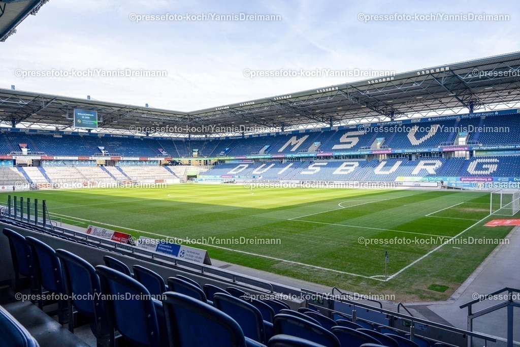xYDR22032501003 | 22.03.2025, xydrx, Fußball, MSV Duisburg - SC Union Nettetal, Niederrheinpokal Halbfinale, Schauinsland-Reisen Arena: Übersichtsbild vom Stadion