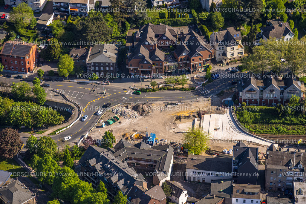 Wetter240503556 | Luftbild, Baustelle und Renovierung im Ortszentrum Kreisel Kaiserstraße, Brücke und Bahngleise, Wetter, Ruhrgebiet, Nordrhein-Westfalen, Deutschland