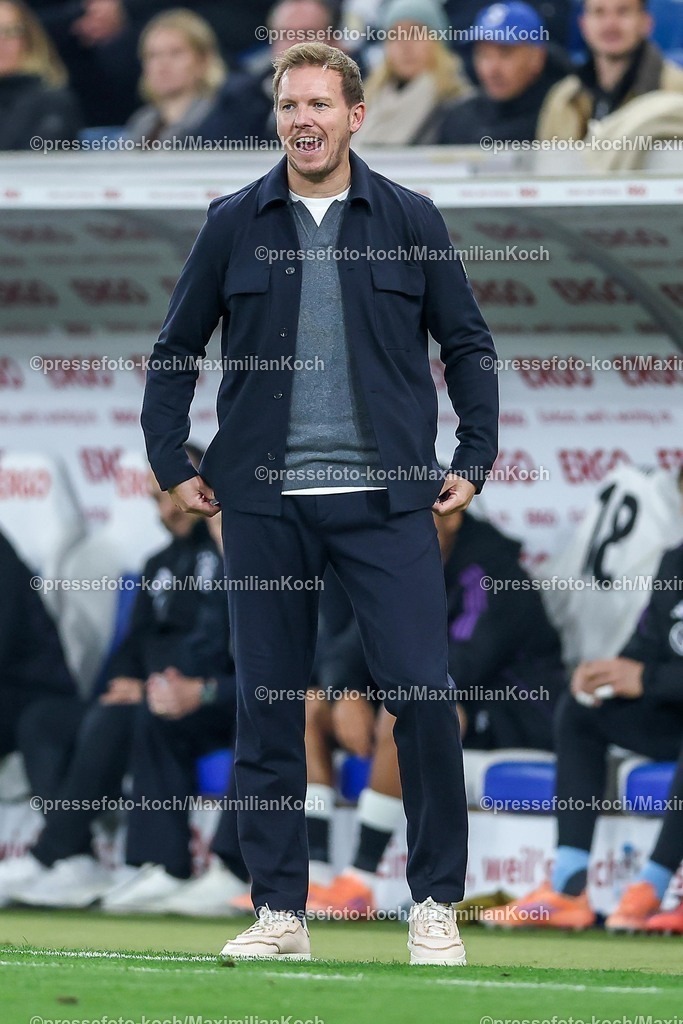 DFB10102501116 | 10.10.2025, Fußball, Länderspiel, Deutschland - Luxemburg, UEFA WM-Qualifikation, 2025/2026, Gruppe A, PreZero Arena in Sinsheim: Julian Nagelsmann (GER #hc) DFB regulations prohibit any use of photographs as image sequences and or quasi-video.