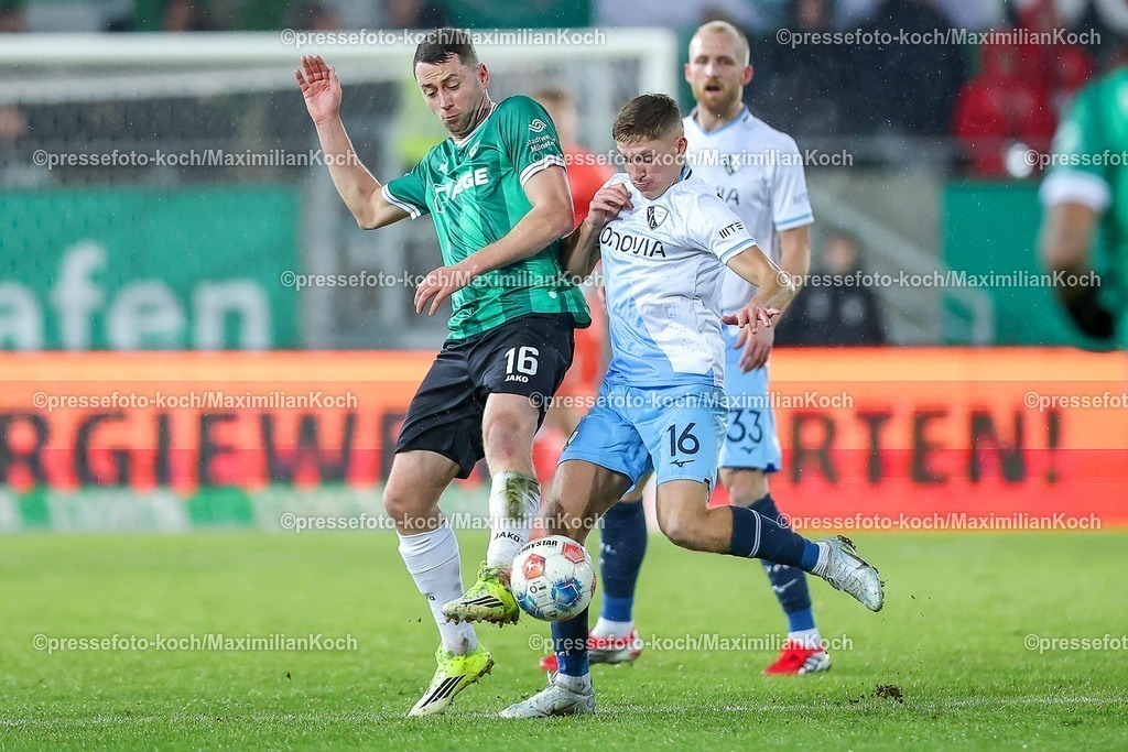 PRM06022601024 | 06.02.2026, Fußball, Preußen Münster - VfL Bochum, 2. Fußball Bundesliga,  Preußenstadion, 21.Spieltag, Saison 2025 2026: Callum Marshall (VfL Bochum #16) im Zweikampf gegen  Torge Paetow&nbsp;(Preussen Muenster #16) DFB regulations prohibit any use of photographs as image sequences and or quasi-video.