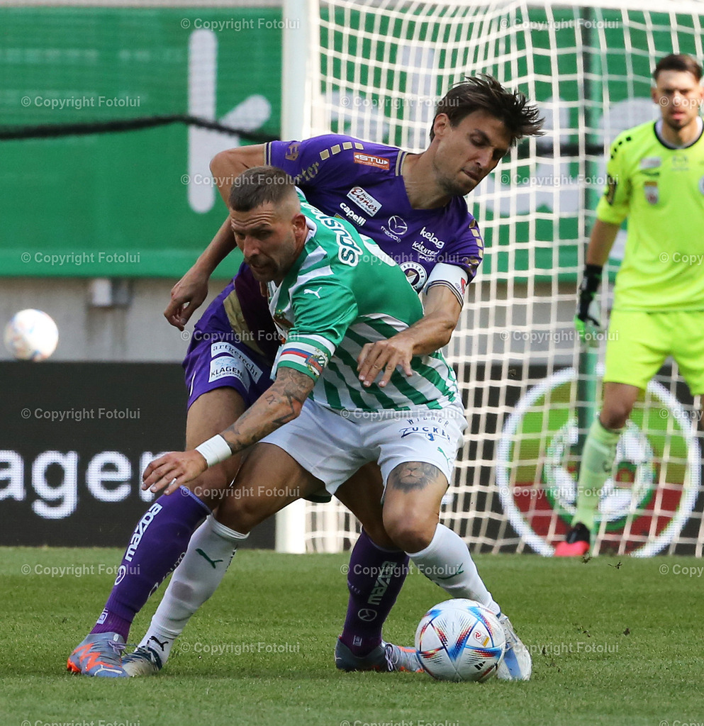 A_LUI_03062023_03 | SPORT,FUSSBALL,ADMIRAL BUNDESLIGA AUSTRIA KLAGENFURT-SK RAPID WIEN 03.06.2023 IM BILD: THORSTEN MAHRER (KLAGENFURT) UND GUIDO BURGSTALLER  (RAPID) FOTOLUI/MW

