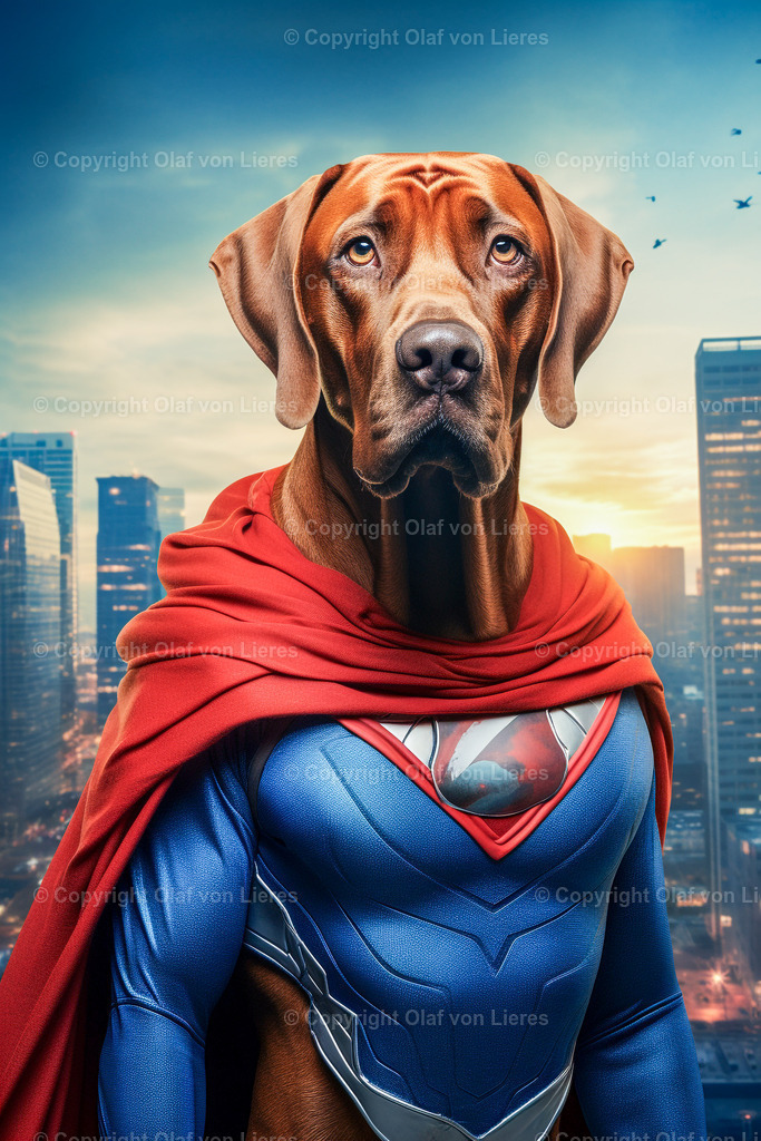 Labrador als Superheld  | Labrador als mit Umhang als Superheld