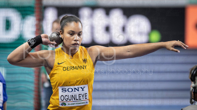 World Athletics Indoor Championships Kujawy Pomorze 26, 20.03.2026 | TORUN, POLAND - MARCH 20:  Yemisi OGUNLEYE (GER) competes in the women's shot put during the World Athletics Indoor Championships Kujawy Pomorze 26 on day 1 / session 2 at Kujawsko-Pomorska Arena Torun on March 20, 2026 in Torun, Poland. 