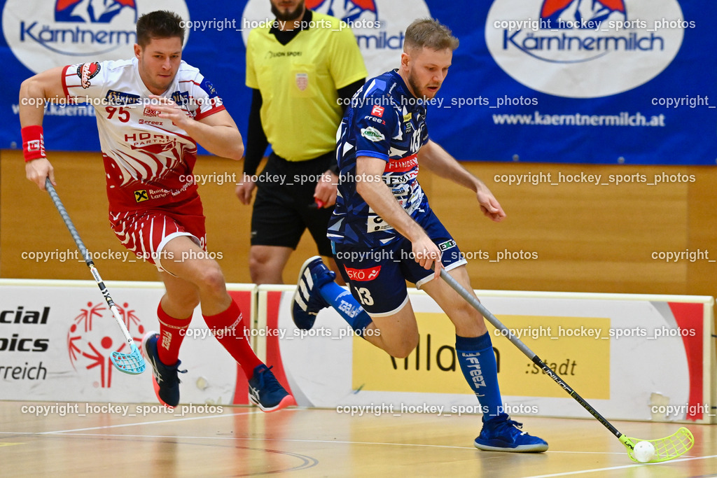 VSV Unihockey vs. KAC Floorball 4.2.2023 | #95 Adrian Samm, #13 Martin Krametter