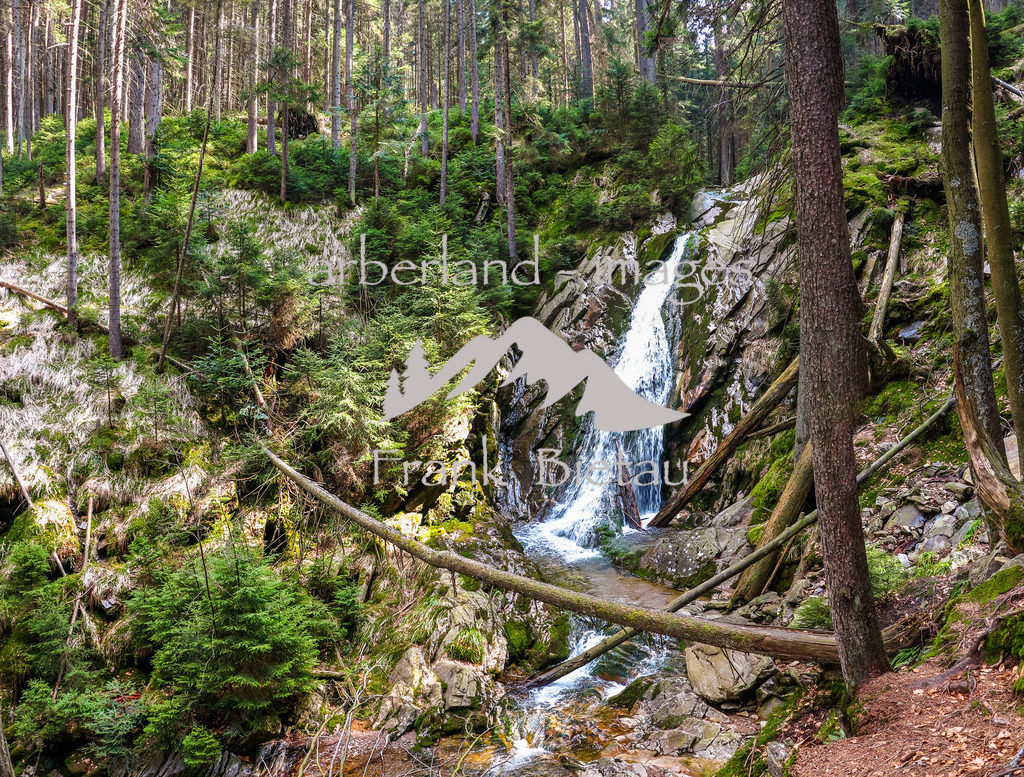 IMG_5140-Pano | Dieser mit 13 m höchste Wasserfall des Böhmerwaldes liegt auf einer Höhe von 940 m ü. M. im Tal des Bílý Baches