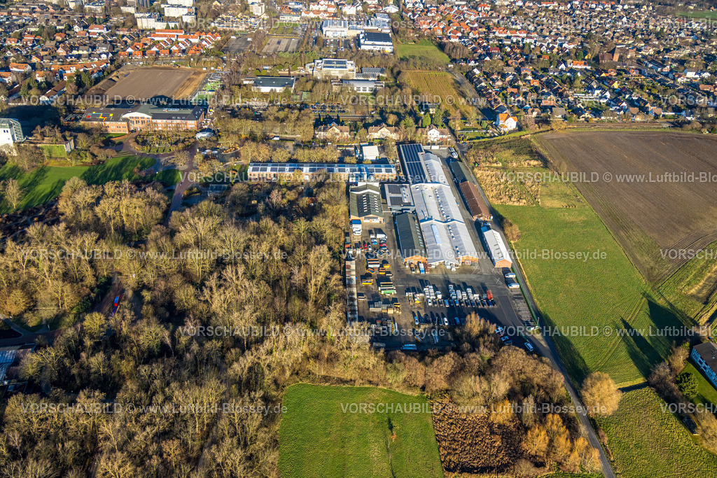 Hamm251202322 | Luftbild, Eingangsbereich Maximilianpark, Werkstatthalle und Maxigastro Hamm GmbH, Uentrop, Hamm, Ruhrgebiet, Nordrhein-Westfalen, Deutschland