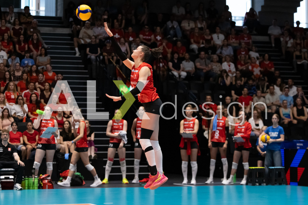 Austria v Switzerland - CEV European League Women | KRIENS, SWITZERLAND - JUNE 14: JULIE LENGWEILER of Switzerland during the CEV European League match between Austria and Switzerland at Pilatus Arena on June 14, 2026 in Kriens, Switzerland. - Realisiert mit Pictrs.com