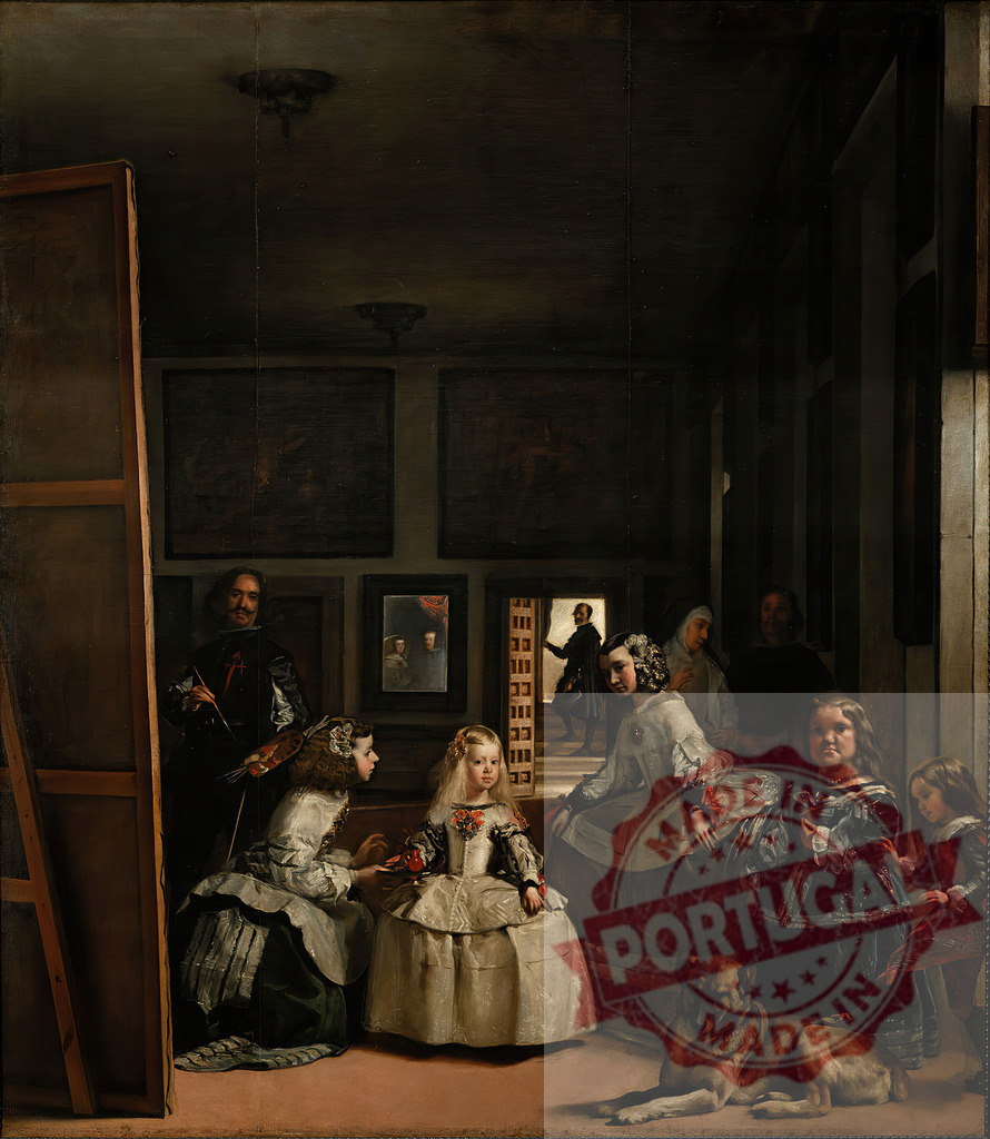 Diego Velazquez Las Meninas by Diego Velázquez portraying Infanta Margaret Theresa | Diego Velázquez painting Infanta Margaret Theresa and her entourage in his studio - Realisiert mit Pictrs.com