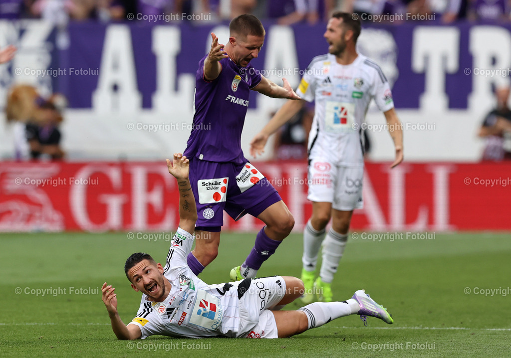 A_LUI_100825_06 | SPORT,FUSSBALL,ADMIRAL BUNDESLIGA FK AUSTRIA WIEN-RZ PELLETS WAC 10.08.2025 IM BILD:REINHOLD RANFTL ( AUSTRIA WIEN) UND DONIS AVDIJAI (WAC) FOTO:FOTOLUI/MW  