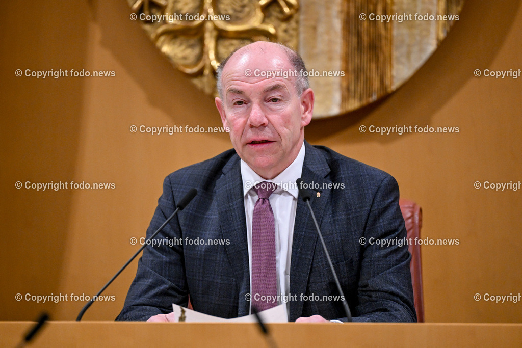 Landhaus Linz_ Promenade_ Landtagssitzung_ 25.01.2024-11 | 25.01.2024, Landhaus Linz AUT, Promenade, Landtagssitzung, im Bild Max Hiegelsberger (1.Landtagspraesident, VP)