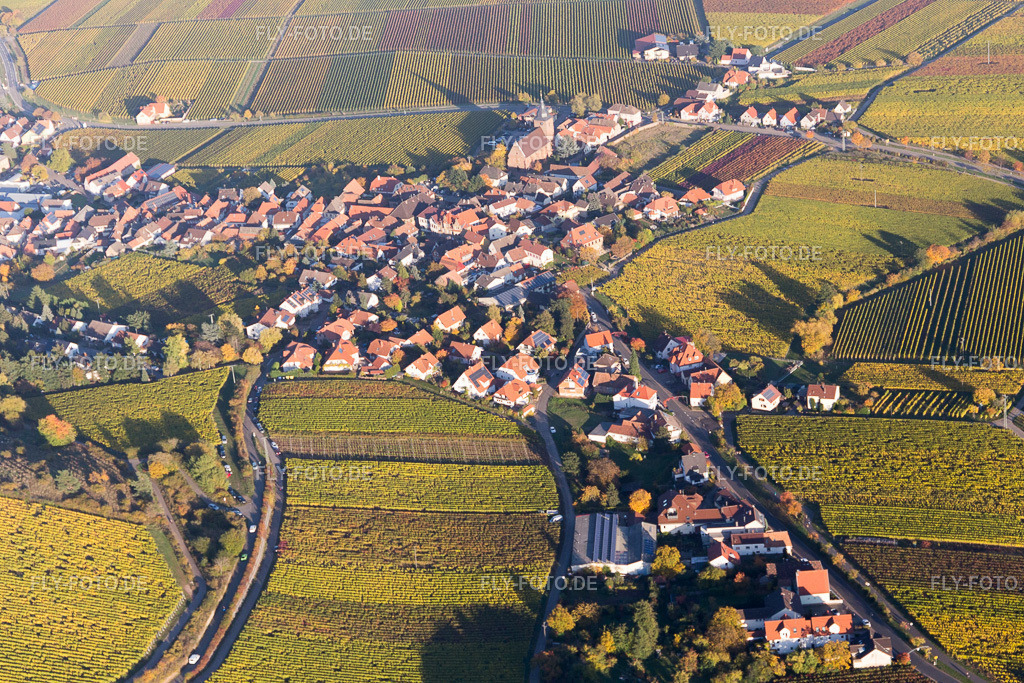 Dorf - Ansicht am Rande von landwirtschaftlichen Feldern und Nutzflächen | Luftbild: Dorf - Ansicht am Rande von landwirtschaftlichen Feldern und Nutzflächen in Gleisweiler im Bundesland Rheinland-Pfalz in Deutschland. Foto: IMG_095681.jpg vom 30.10.2016 durch Werner Riehm/FLY-FOTO.de - Realisiert mit Pictrs.com