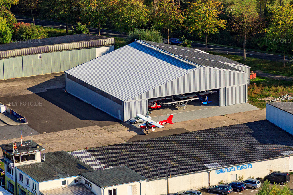 Luftbild: ASW Aeroservice Worms in Worms im Bundesland Rheinland-Pfalz in Deutschland. Foto: IMG_21946.jpg vom 09.10.2009 durch Werner Riehm/FLY-FOTO.de