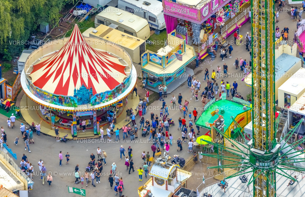 Herne220804097CrangerKirmes |  Luftbild, Cranger Kirmes in Herne-Crange, gut 50 Fahrgeschäfte laden auf das größte Volksfest in NRW ein, Unser Fritz, Herne, Ruhrgebiet, Nordrhein-Westfalen, Deutschland