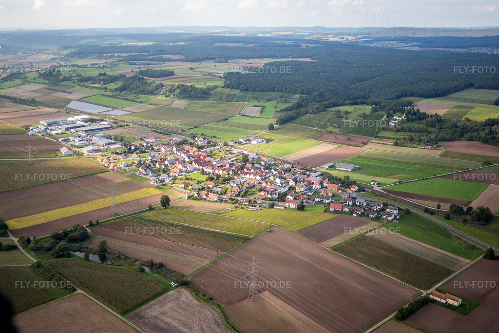 Luftbild: Ortsansicht im Ortsteil Unterhaid in Oberhaid im Bundesland Bayern in Deutschland. Foto: IMG_073793.jpg vom 27.09.2014 durch Werner Riehm/FLY-FOTO.de