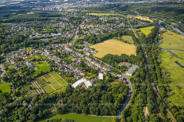 Witten230701503 | Luftbild, Ortsansicht Bommern, Haus Buschey Seniorenheim, Diakonie Lutherhaus Pflegeheim, Evangelischer Friedhof Bommern, Rigeikenhof, Bommern, Witten, Ruhrgebiet, Nordrhein-Westfalen, Deutschland
