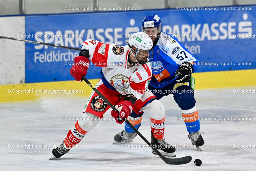 ESC Steindorf vs. ESV Ferlach  | #11 Toff Nico ESV Ferlach, #57 Wilfan Franz ESC Steindorf, ESC Steindorf vs. ESV Ferlach , ESC Steindorf vs. ESV Ferlach  am 15.02.2026 in Steindorf (Ossiachersee Halle), Austria, (Photo by Bernd Stefan)