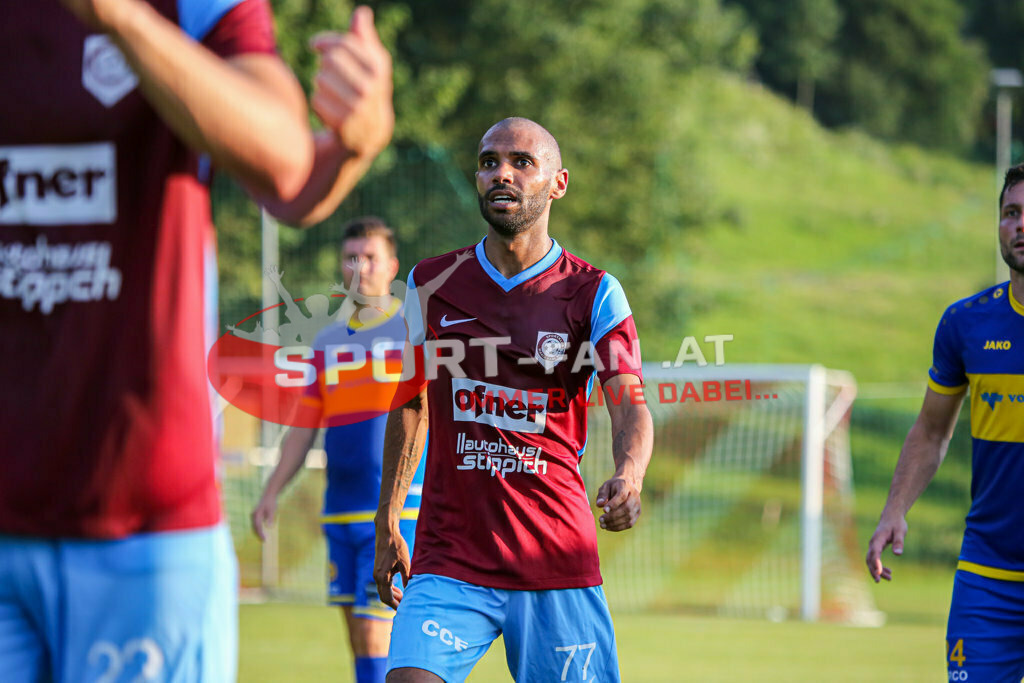 SK Maria Saal - DSG Ferlach 2-3, Unterliga Ost | Tyrone Mc Cargo (SK Maria Saal #8) SK Maria Saal - DSG Ferlach 2-3 am 22.08.2023 in Maria Saal
(Sportplatz), Austria, (Photo by Ernst Krawagner sport-fan.at) - Realisiert mit Pictrs.com
