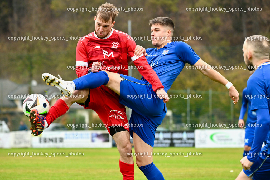 SV Rothenthurn vs. Union Matrei | #30 Manuel Hanser  Matrei, #9 Grega Gorisek SV Rothenthurn, SV Rothenthurn vs. Union Matrei, SV Rothenthurn vs. Union Matrei am 09.11.2024 in Rothenthurn (Sportplatz Rothenthurn), Austria, (Photo by Bernd Stefan)