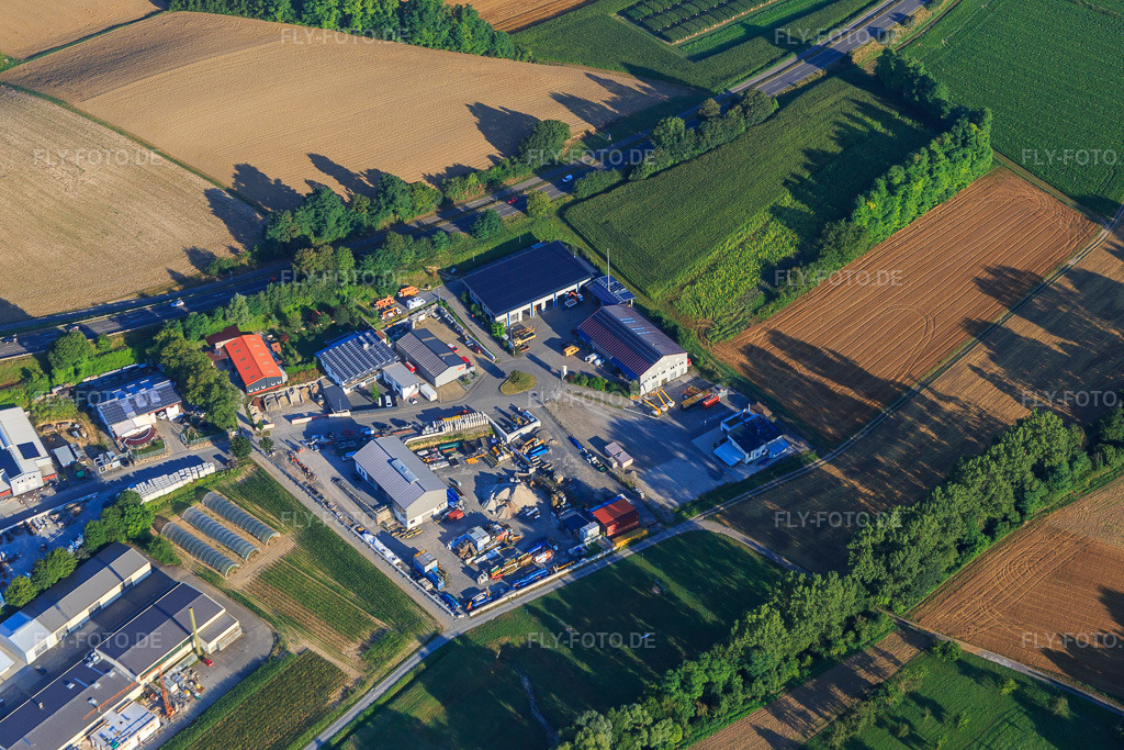 Luftbild: Gewerbegebiet Josephine-Benz-Straße mit Wiltschek Arbeitsbühnen- Vermietung GmbH, Mobatgg und Timo Göpferich Einzelhandel in Gondelsheim im Bundesland Baden-Württemberg in Deutschland.Foto: IMG_092300.jpg vom 01.08.2016 durch Werner Riehm/FLY-FOTO.deIhr Partner wenn es hoch hinaus gehtTimo Göpferich Einzelhandel - gebrauchte Maschinen in Gondelsheim finden